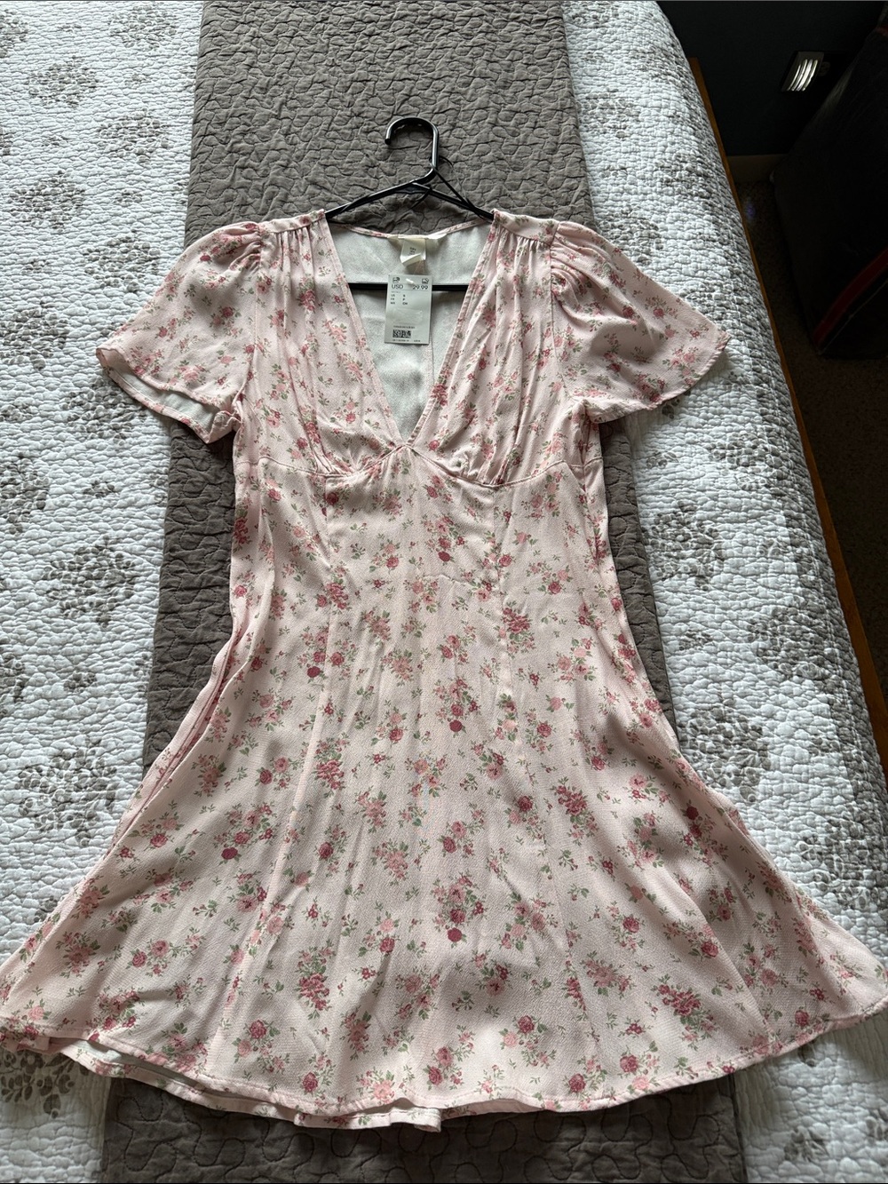 H&M Pink Floral Slip Dress